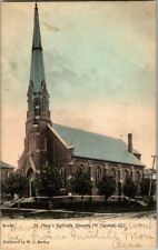 1906. MT CARMEL, ILL. ST MARY'S CATHOLIC CHURCH. POSTCARD. RC13 picture