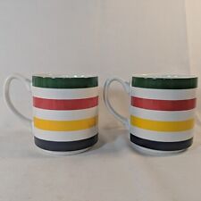2 HBC Hudson's Bay Company Stripes Mug Multicolor Stoneware 14.5 fl. oz. NEW picture
