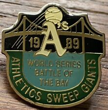 Vintage 1989 World Series As Vs Giants Battle Of The Bay Earthquake Pin picture