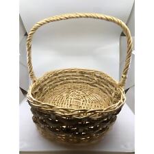 Large Light Brown Dual Layer Weaved Cottage Sewing Basket picture