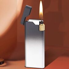 Metal Slim Wheel Lighter Gadgets Mini Cigarette Lighter Butane Gas Open Flame 1X picture