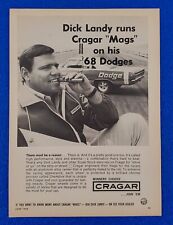 1968 CRAGAR MAGS W/ DICK LANDY & DODGE RACE CAR ORIGINAL PRINT AD  picture