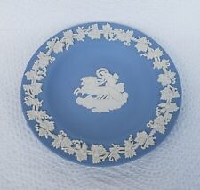 Vintage Wedgwood Blue Jasperware Athena in Chariot Trinket Dish Plate 4-1/2
