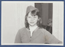 Beautiful military girl in a military hat. Soviet Vintage Photo USSR picture