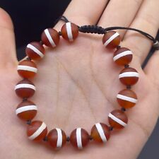 Old Ancient Antique Old Indo Tibetan Banded Agate Beads Bracelet picture