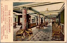 Waterbury CT Kingsbury Lobby Interior C H Gables Proprietor 1912 postcard IQ18 picture