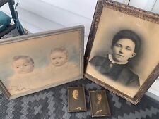 4 ANTIQUE FRAMED PHOTOGRAPHS CREEPY COOL ORIGINAL PERFECT FOR HALLOWEEN 1 @ 1914 picture