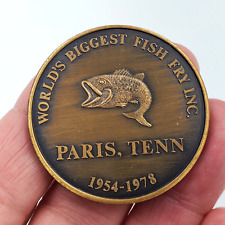Vtg 1978 World's Biggest Fish Fry Paris, TN Coin Henry County Jaycees 25th Anniv picture