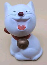 Vintage MCM Japanese Lucky Cat Maneki Neko Ceramic Figurine Kitsch 2