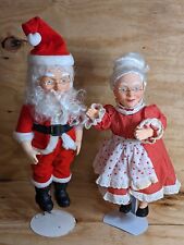 Vintage Fibre Craft Doll Santa Mrs Claus Christmas 1994 Fibrecraft Stand RARE picture