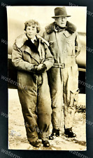 AMELIA EARHART & GEORGE PUTMAN Aviatrix Pilot 1935 Original Press Wire Photo picture