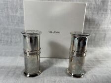 Vera Wang by Wedgewood Grosgrain Salt & Pepper Shakers Silver Plated Set NOB picture