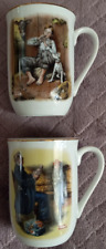 Vintage 1982 Norman Rockwell Museum Coffee Tea Mug Cup 8 0z Set of 2 picture