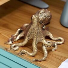 Solid Brass Octopus Figurine Statue Animal Figurine Home Desktop Tet Pet Decor picture