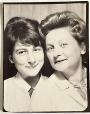 1940s Pretty Woman Girl  VTG FOUND Photo Booth Arcade MOTHER & DAUGHTER picture