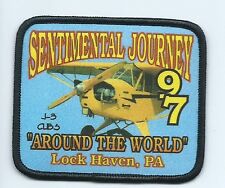 Sentimental Journey Fly In 1997 Lock Haven PA 3X3-3/8 Around the World J 3 Cubs  picture