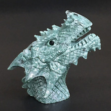 Natural Xiu Jade Mineral Rough Stone, Hand Sculpture  dragon, head picture