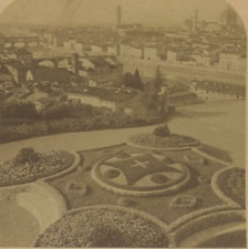 1898 FLORENCE ITALY SAN MINIATO FLOWER OF ALL CITIES GARDENS STEREOVIEW 23-3 picture
