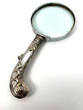 Victorian  Magnifying Glass With Antique English  Silver Plate Handle picture