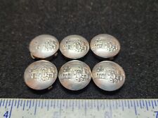 Vintage Lot Of 6 Native American Button Covers Sterling Silver Tested+ picture