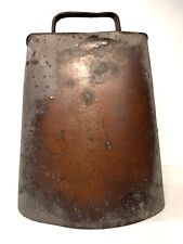 VTG Primitive Large Copper Cow Bell w/ Heavy Loud Iron Clapper - 7.5” Tall picture