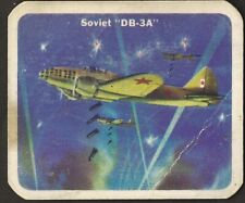 1940s SOVIET DB-3A Bomber Airplane CRACKER JACK Lowney Planes V407 WW2 Card picture