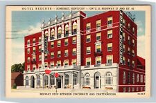 Somerset KY, Hotel Beecher, Entrance Columns, Kentucky c1949 Vintage Postcard picture