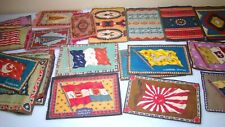 22 Antique Felt Tobacco Flags Countries States Fringed Huge Vintage Lot picture