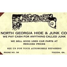 1930s TOCCOA NORTH GEORGIA HIDE & JUNK AUTO REPAIRS ADVERTISING INK BLOTTER Z108 picture