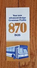 VINTAGE NYCTA GRUMMAN FLXIBLE 870 BUS NEW DESIGN BROCHURE PAMPHLET NYC BUS picture