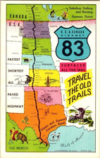 1950'S. US HWY 83, MAP. TRAVEL THE OLD TRAILS. POSTCARD SL27 picture