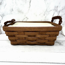 2008 Longaberger Small Serving Basket with Hard Plastic Protector and Lid picture