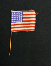 Antique / Vintage small  25 Star Flag on wooden pole.  Rare picture