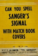 Vintage matchbook cover Sanger's signal advertising Advance match. D picture