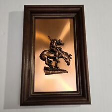 Vintage Framed Wall Plaque Copperama End of Trail Signed Victor Copper Art picture