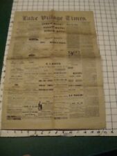 original LAKE VILLAGE TIMES july 22, 1887 -- 8 pgs - BIRTH OF WORLDS FAIRS  picture