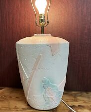 Postmodern Ceramic Pink Tan and Green Table Lamp by Bon Art Signed picture