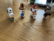 Peanuts Snoopy Ceramic Ornaments Singing Cowboy Spike Snoopy Sitting Rainbow VTG picture