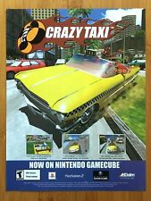 2001 Crazy Taxi Sega Dreamcast Gamecube PS2 Vintage Print Ad/Poster Official Art picture
