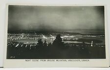 Canada Night Scene from Grouse Mountain Vancouver RPPC Real Photo Postcard J2 picture