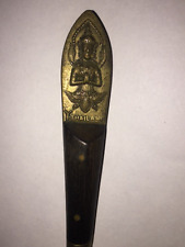 Vintage Thailand Siam Hair Stick Brass & Teak Wood picture
