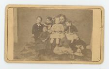 Antique c1880s Cabinet Card Incredible Image of Mother & Seven Children Keene NH picture