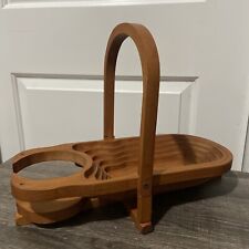 Vintage Folding Collapsible Wooden Basket  picture