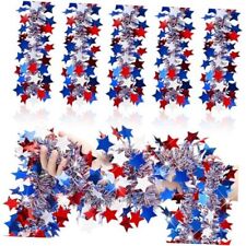 2 Pieces 40 Feet Memorial Day Garland 4th of July Patriotic Tinsel Garland  picture