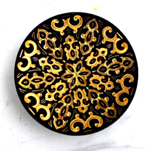 Vintage Damascene 3 Footed Dish Plate Gold Black Tone Toledo Spain 1978 picture