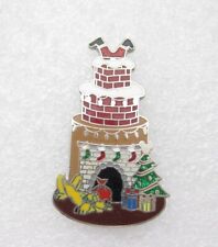 Santa Claus Stuck in Chimney Christmas Tree Lapel Pin (B812) picture