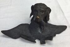 Vintage Bronze Inkwell Dog Head & Duck picture