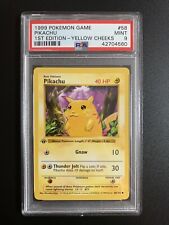 PSA 9 1st Edition Shadowless Pikachu-Yellow Cheeks #58 1999 Pokemon Base Set picture