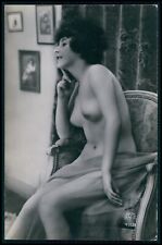 aa French nude woman beauty seated original old 1920s photo postcard Noyer 4158 picture