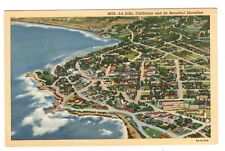 Postcard CA La Jolla Aerial View Vintage Beautiful Shoreline Ocean picture
